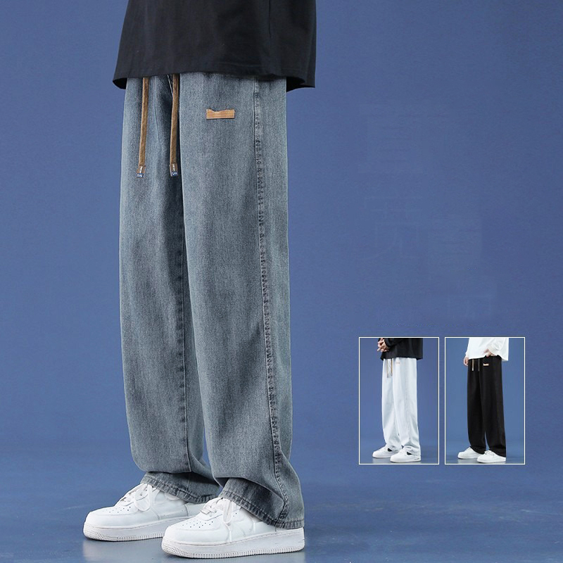 Men'S Shoes With Jeans - Летние тонкие мужские мешковатые джинсы Lyocell,