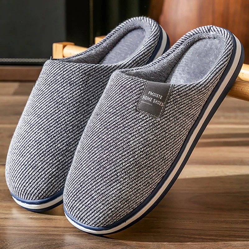 Men'S Shoes With Memory Foam - Мужские тапочки для спальни, теплая, мягкая,