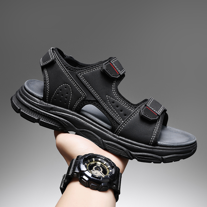 Men'S Shoes With Velcro - Мужские уличные сандалии с регулируемыми ремешками