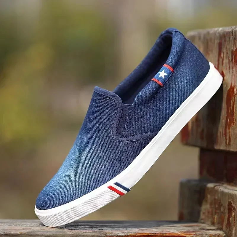 Men Shoes Vans - Джинсовая мужская парусиновая обувь, кроссовки без