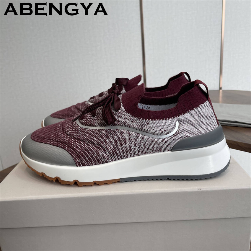 Men Shoes Trainers - Новые мужские разноцветные вязаные лоферы, кроссовки