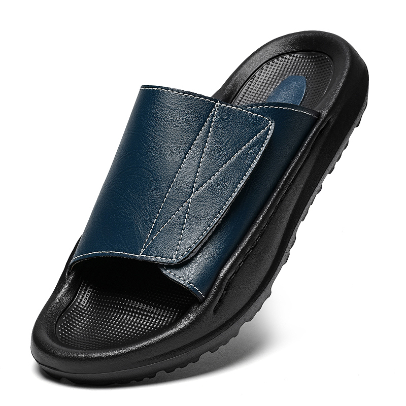 Мужские кожаные шлепанцы Easy- – обзор и цена Men'S Shoes With Velcro