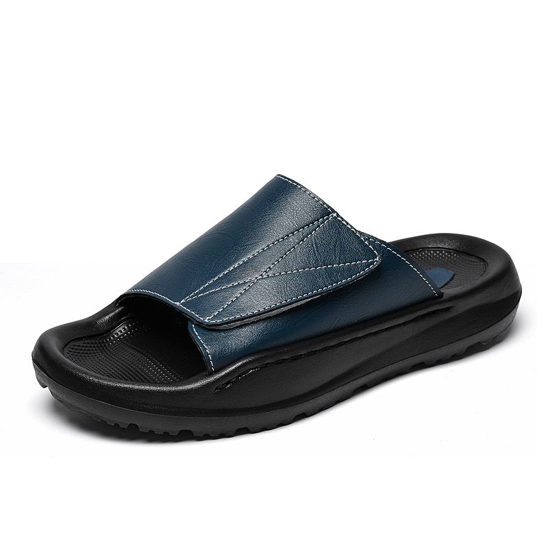 Мужские кожаные шлепанцы Easy- – обзор и цена Men'S Shoes With Velcro