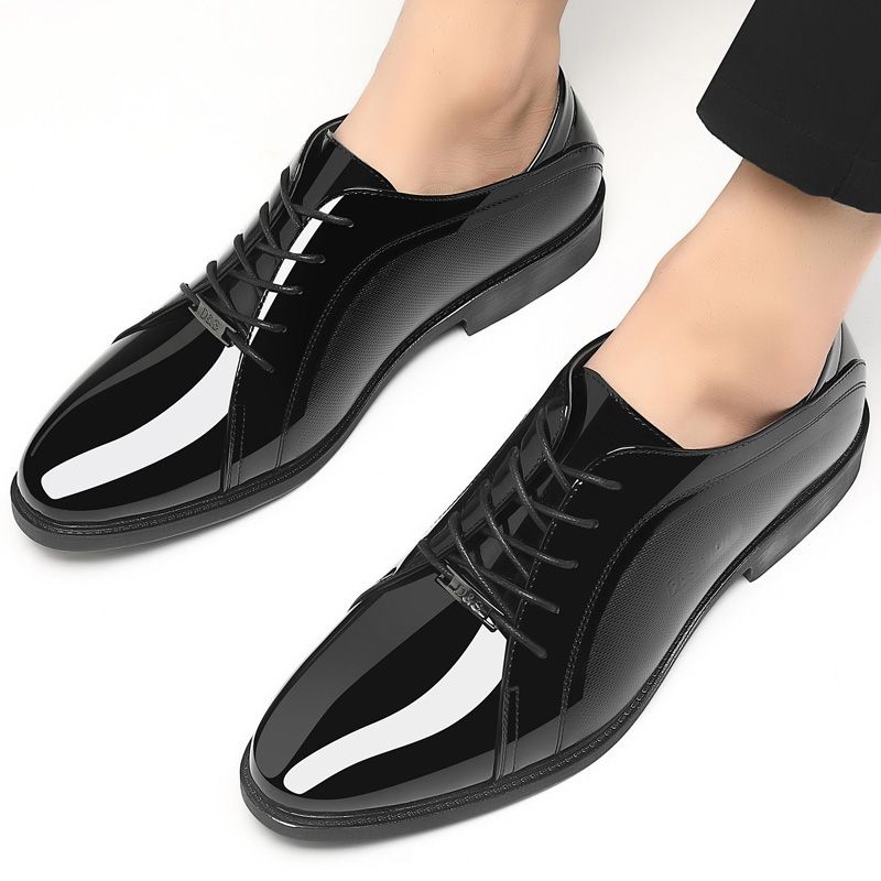 Яркая черная социальная обувь  – обзор и цена Men Shoes On Clearance
