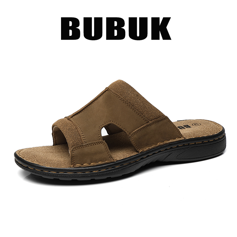 Мужские кожаные тапочки Bubuk  – обзор и цена Men'S Shoes With Velcro