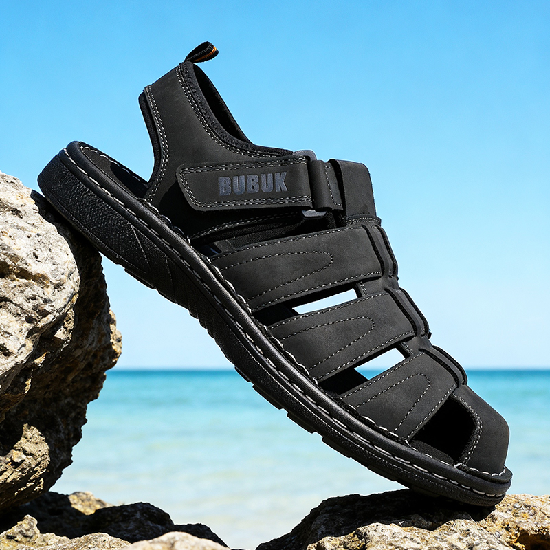 Мужские кожаные спортивные сан – обзор и цена Men'S Shoes With Velcro